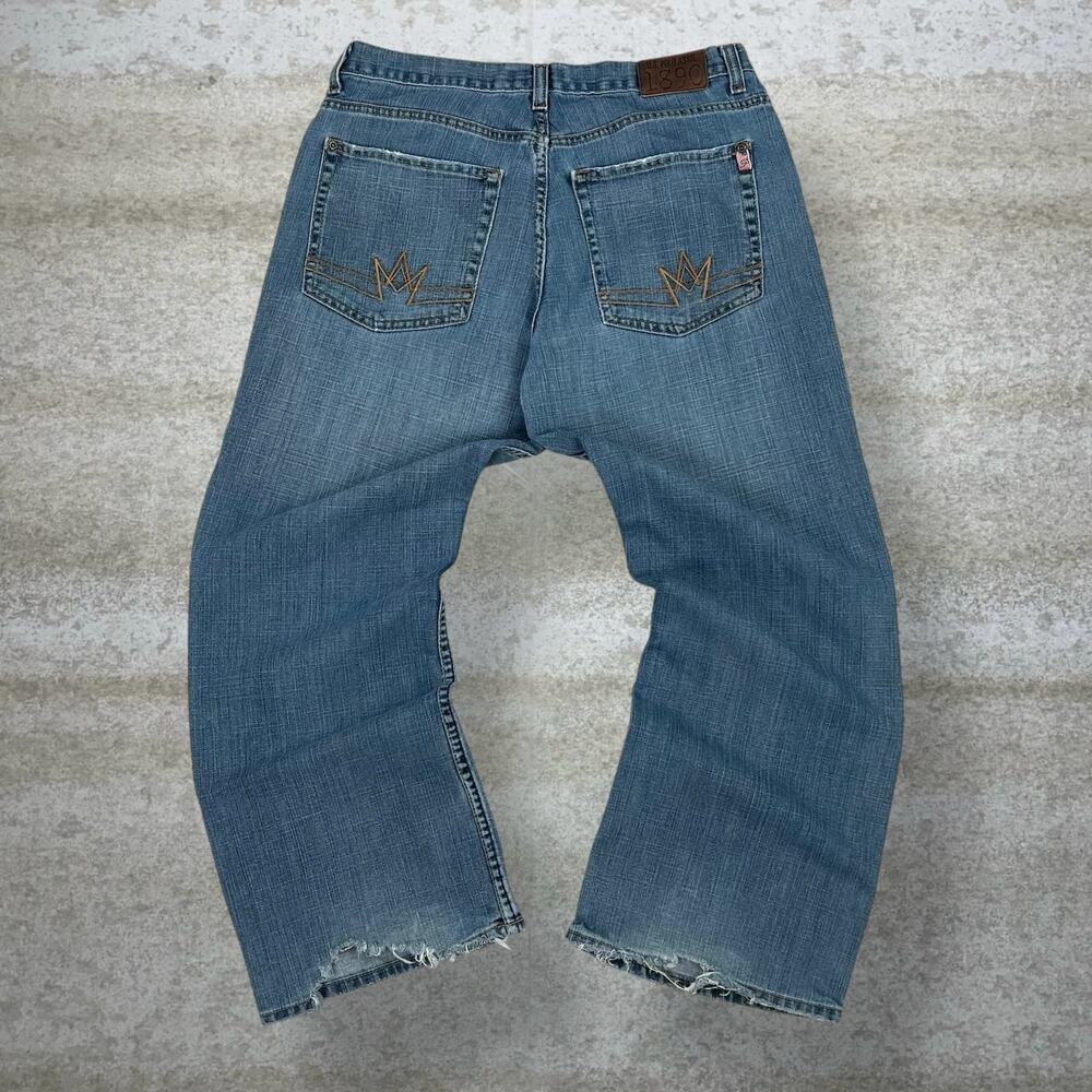 Vintage Y2K Polo Skater Jeans 34x28 Baggy Wide Leg Medium Wash Embroidered